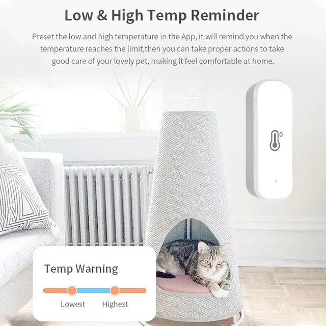 Capteur intelligent de température et d'humidité WiFi – vue 3