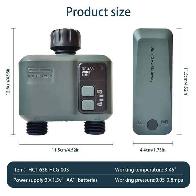 Minuterie d'eau intelligente WiFi Tuya à 2 sorties – vue 6
