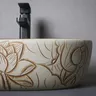 Évier en céramique à motif floral – vue 5