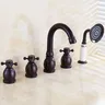 Robinet de baignoire à 3 poignées en laiton Antique noir – vue 3