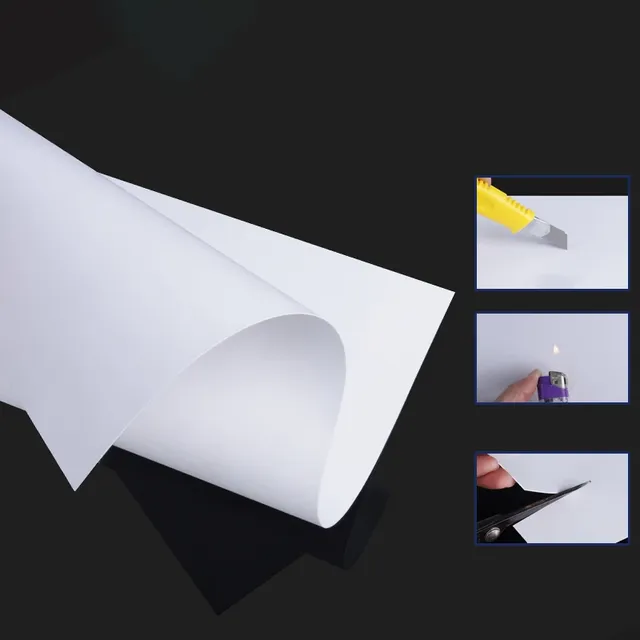 Feuille de plastique PVC noir et blanc – vue 3
