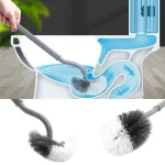 Brosse courbe de toilette de type S suspendue au mur de salle de bains, brosse à tête courbée pour espace d&rsquo;angle, cheveux doux, articles ménagers, outils de nettoyage, accessoires