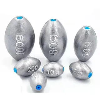 Plombs de pêche en forme d'olive