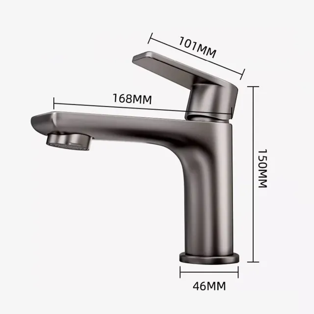 Robinet bassin mitigeur monocommande acier inoxydable… – vue 7