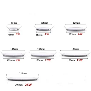 Dimmable Ultra mince 3 W/4 W/ 6 W/9 W/12 W/15 W/ 25 W LED plafonnier encastré/mince rond vers le bas lumière 85 V-265 V + pilote LED Dimmable Ultra mince 3 W/4 W/ 6 W/9 W/12 W/15 W/ 25 W LED plafonnier encastré/mince rond vers le bas lumière 85 V-265 V + pilote LED