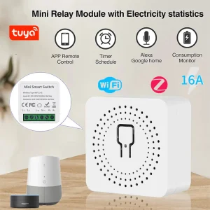 Commutateur intelligent WiFi/Zigbee, minuterie 16A/20A, disjoncteur, commande bidirectionnelle, fonctionne avec Alexa Google Home, commande vocale, relais d&rsquo;automatisation