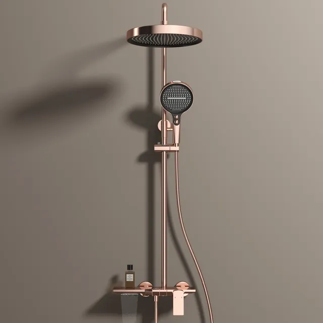 Système de douche de salle de bains Piano or Rose – vue 4