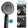 Pommeau de douche économie d'eau noir 5 modes douche… – vue 4