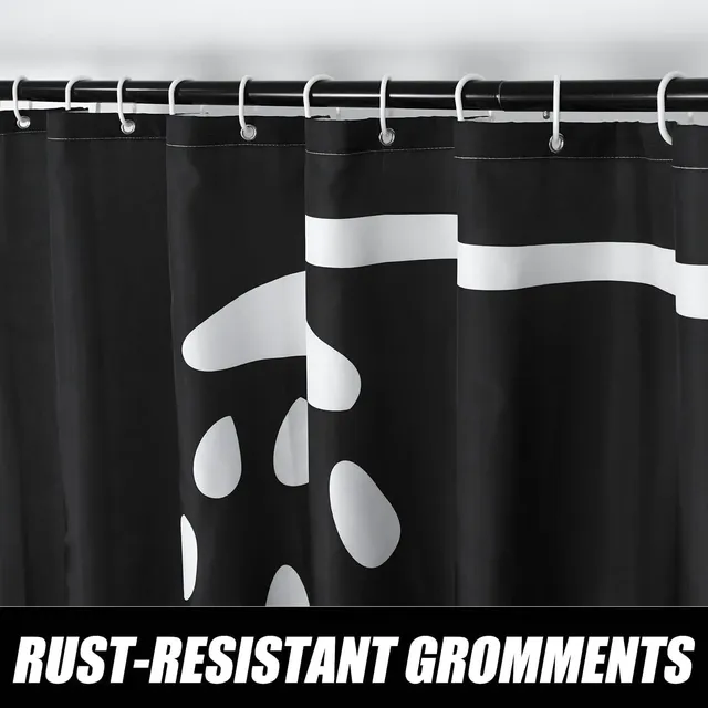 Rideau de douche noir et blanc – vue 4