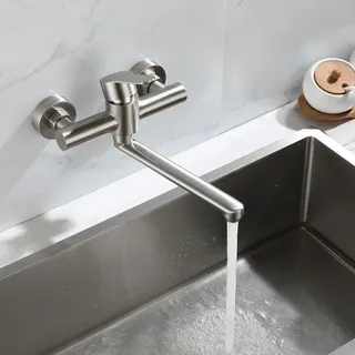 Mélangeurs de robinets de cuisine muraux en acier inoxydable 304