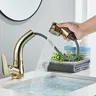 Robinet de lavabo de salle de bains doré – vue 4