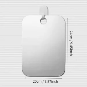 miroir douche salle bain acrylique haute définition antibuée incassable léger résistant rayures rouille adhésif portable polyvalent minimaliste coins arrondis