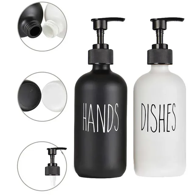 Distributeur de savon blanc/noir de 500ml – vue 3