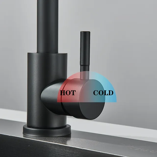 Robinet de cuisine mat en acier inoxydable – vue 4