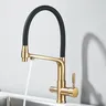 Robinet de cuisine en or brossé – vue 5