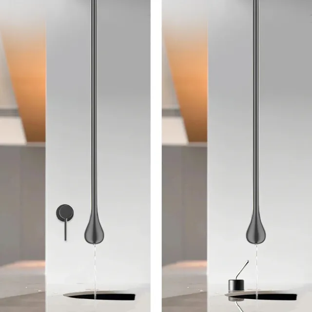 Robinet de sortie d'eau de style plafond en laiton noir… – vue 4