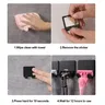 Porte rasoir mural adhésif noir mat plastique robuste… – vue 5