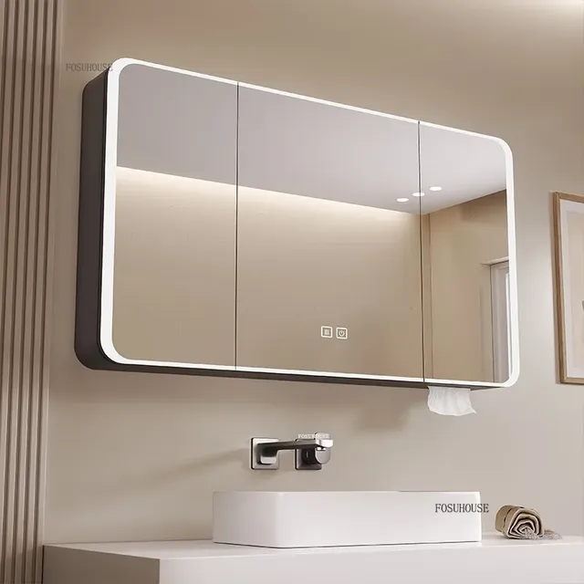 Armoire à miroir de salle de bain intelligente en forme… – vue 2