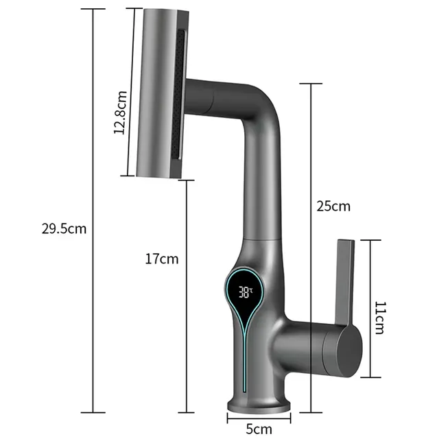 Robinet de lavabo à affichage numérique de température… – vue 3