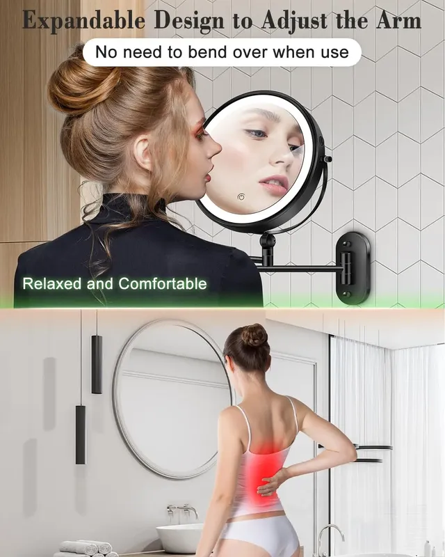 Miroir de maquillage éclairé mural – vue 5