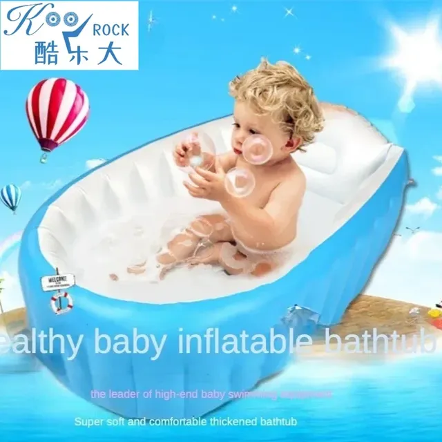 Gonflable bébé portable bleu blanc vinyle épais ovale…