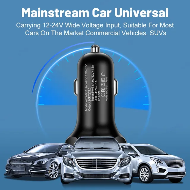 Chargeur de voiture 250W QC 3.0 PD USB – vue 5