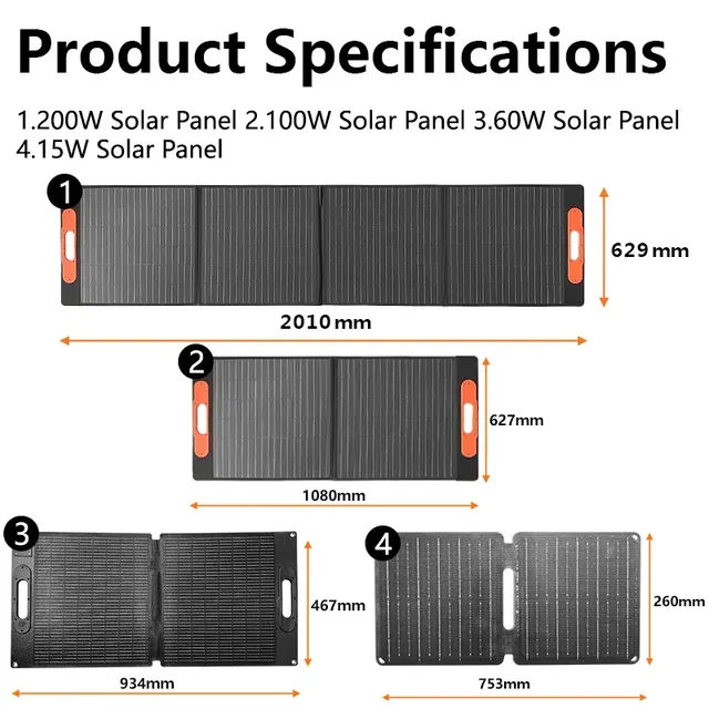 Panneau solaire pliable Portable 200W – vue 2