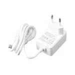 chargeur secteur mural connecteur type c alimentation 27W compatible Raspberry Pi5 blanc câble intégré 120cm 18AWG prises US EU UK