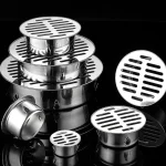 Couvercle de Drain de sol rond pour toit de Drainage de balcon, bouchon de tuyau de pluie, collecteur de déchets de cheveux en acier inoxydable pour pièces de cuisine et de salle de bains