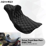 Siège de moto à deux places avec coussins de dossier conducteur, avant et arrière, siège conducteur et passager, Harley Touring Street, foetal de Ccalculator 09-23