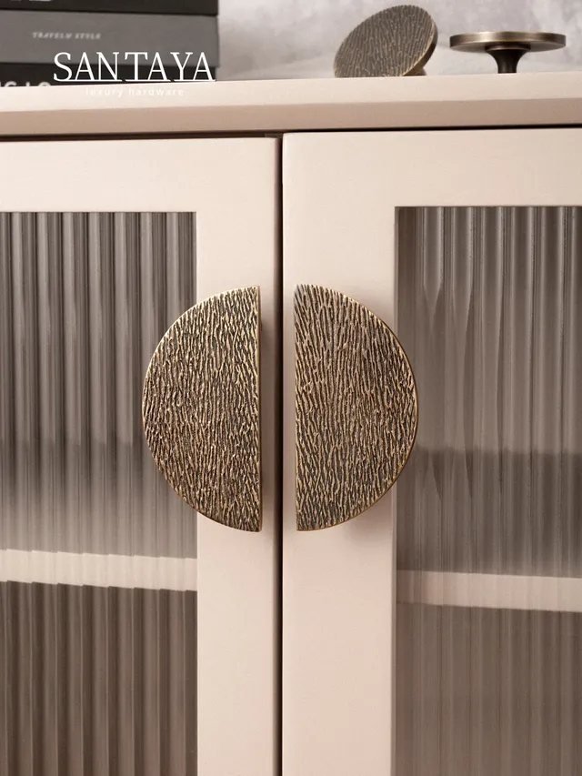 Santaya Poignée de porte d'armoire ronde semi-circulaire… – vue 4