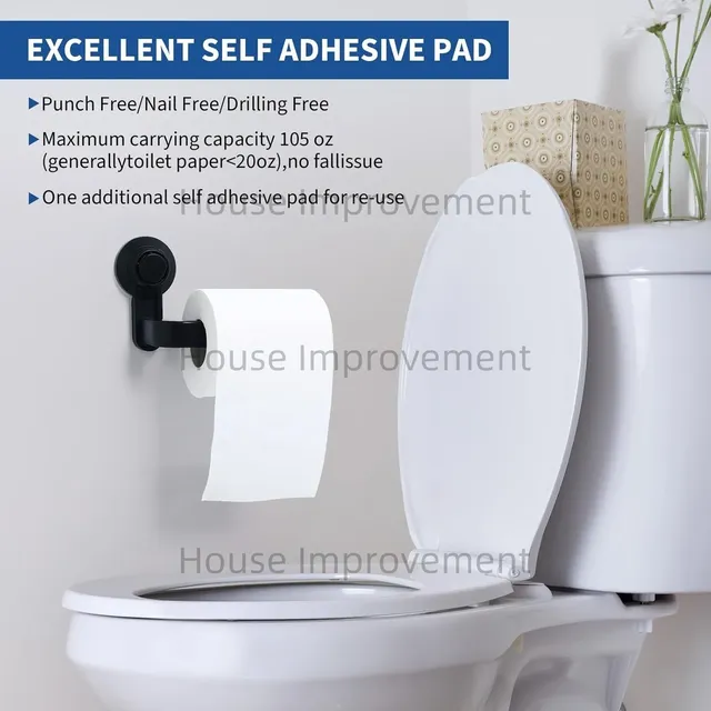 Support papier toilette mural ventouse fixation sans… – vue 3