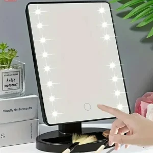 Miroir de maquillage à 16 LED, Type de Table, miroir de beauté Portable simple face, dortoir d&rsquo;étudiants avec rangement rotatif de maquillage léger