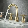 Robinet lavabo laiton brossé or mat col cygne bec haut… – vue 2
