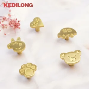 Bouton de chambre d&rsquo;enfant de dessin animé créatif, armoire à griffes de chat mignon, poignée de traction de tiroir en laiton massif