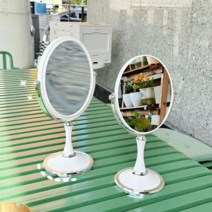 Miroir de maquillage Double face rotatif à 360 degrés, miroir de vanité de luxe léger de Style européen, décoration de la maison, loupe 3x