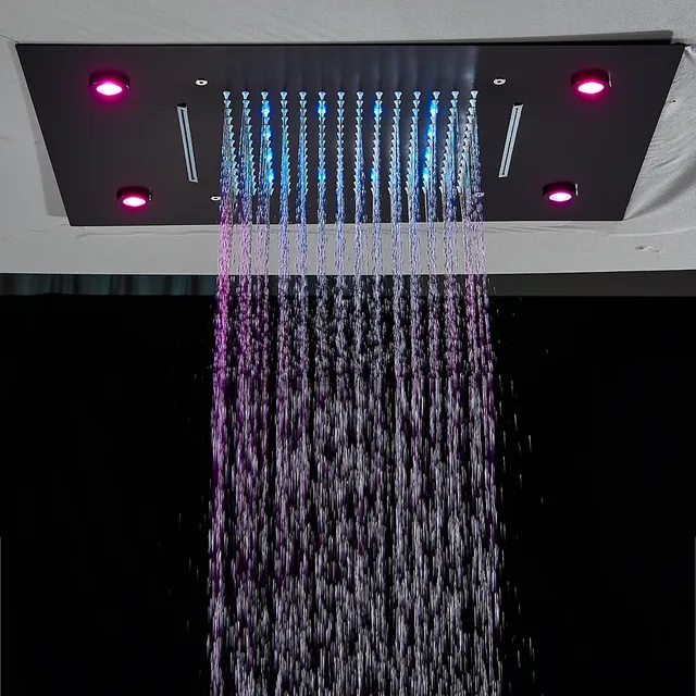 Ensemble de système de douche de pluie thermostatique à… – vue 3