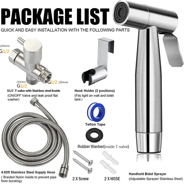 Kit de pulvérisateur de Bidet de toilette à main – vue 6