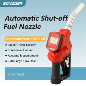 Pistolet de Remplissage Carburant Électronique avec Compteur Digital Haute Précision Auto-obturant pour Diesel et Essence Débit Réglable Usage Industriel