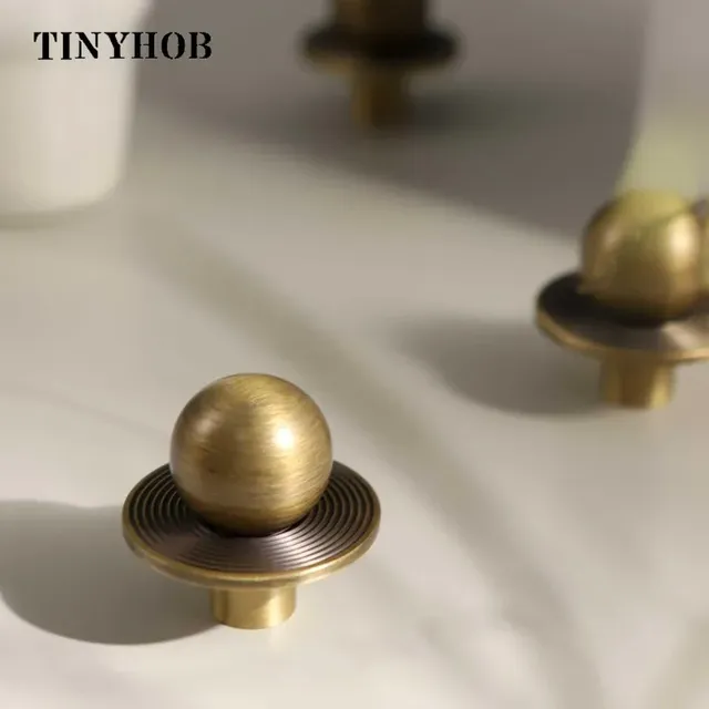 Tinyexpiration-lèvent d'armoire ronds en laiton bronze… – vue 3