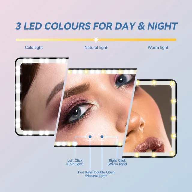 Miroir de Maquillage Amélioré avec 3 Sortes de Lumières… – vue 2
