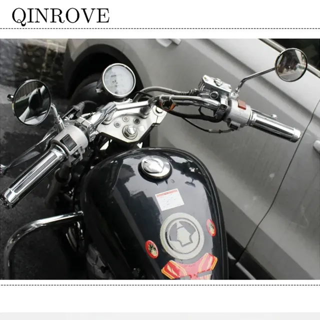 Rétroviseur rond en alliage d'aluminium pour moto – vue 3