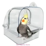 Bassin de bain transparent pour perruches, baignoire pour oiseaux, salle de douche pour petits oiseaux, décoration de cage à oiseaux