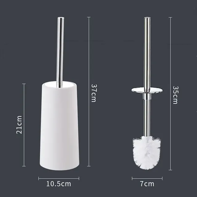 Brosse toilette manche long inox socle conique fini mat… – vue 6