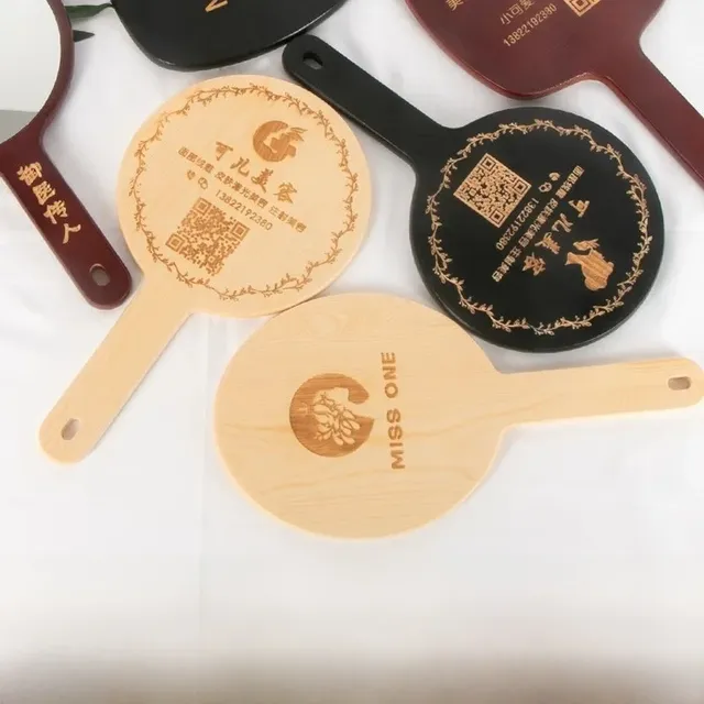 Miroir rond portatif en bois pour Salon de beauté – vue 2