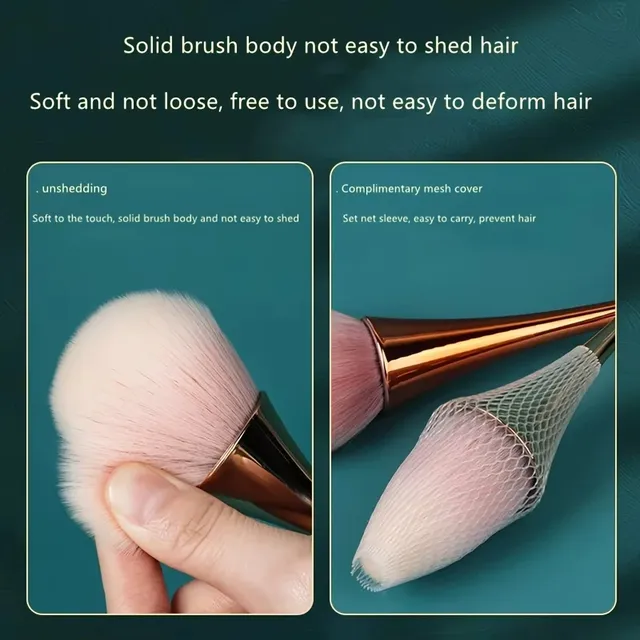 Pinceau de maquillage en éventail doré Rose – vue 4