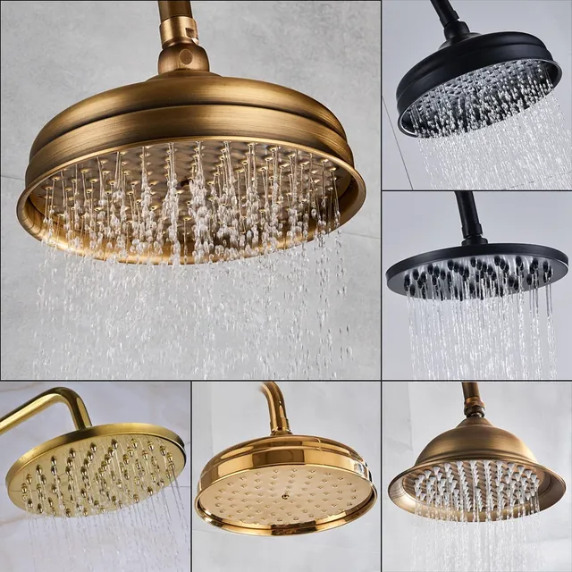 Pommeau douche pluie rond laiton massif brossé antique…