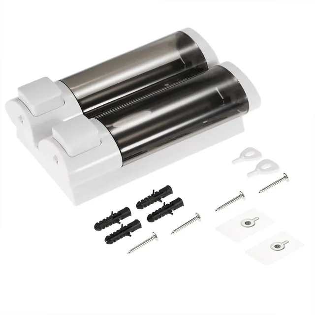Distributeur mural double savon shampooing rechargeable… – vue 3