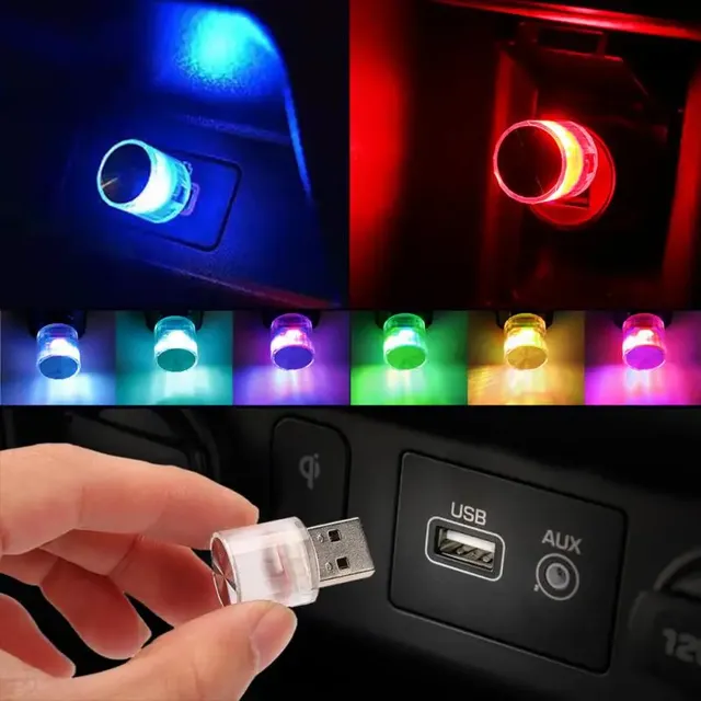 USB prise lumière voiture RGB Mini coloré LED atmosphère… – vue 2