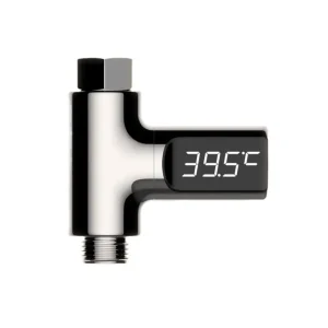 Thermomètre de douche d&rsquo;eau domestique à affichage LED 5-85 ℃   Thermomètre à eau auto-alimenté, surveillance de l&rsquo;énergie pour soins de bébé, compteur intelligent ﻿